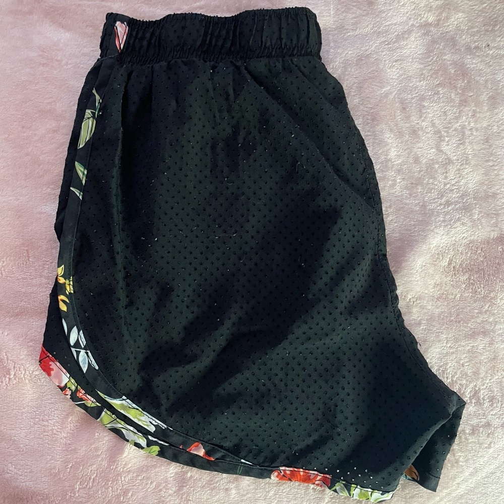 calvin klein floral black shorts